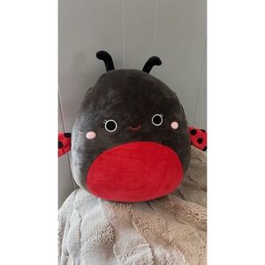 Squishmallows Trudy Ladybug 20" MEDIUM/ LARGE Plush Black Red Soft NWT